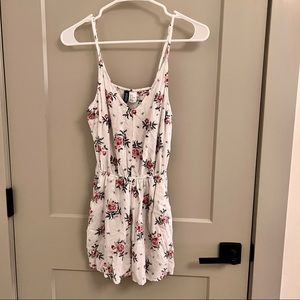 White Floral Tank Romper